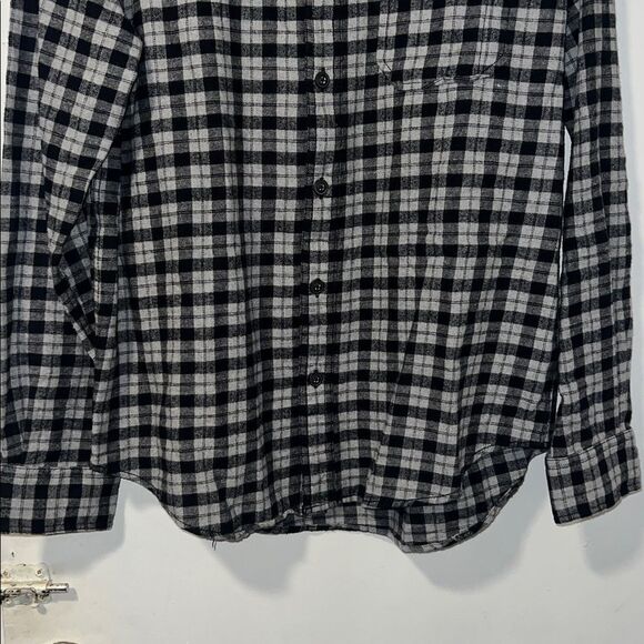 AEROPOSTALE Black and Grey Micro Buffalo Check Flannel Shirt-M NWOT - Picture 3 of 8